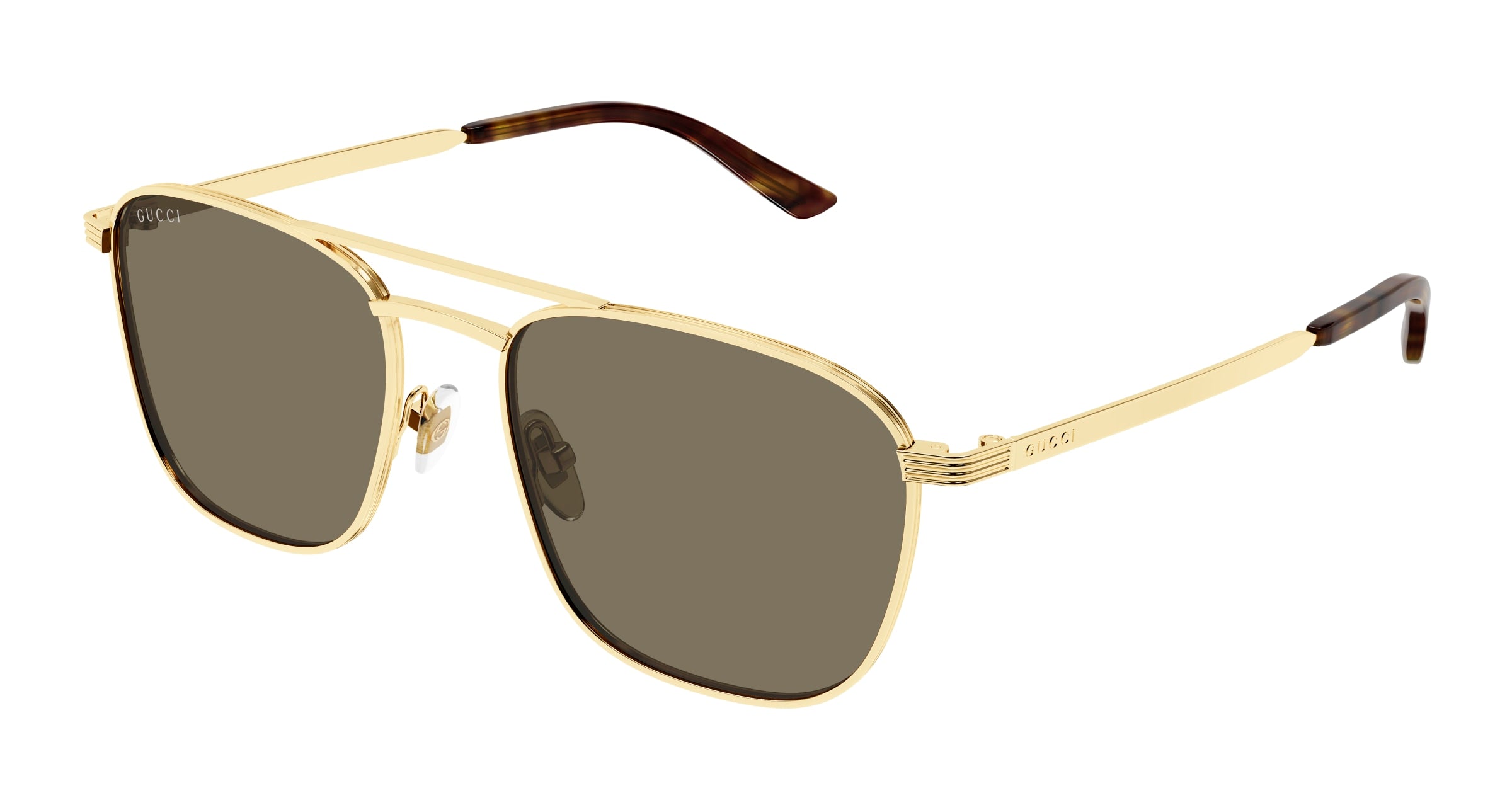Gucci Uomo Gg1881S 002 Occhiali Da Sole Metallo Oro Marrone Squadrata