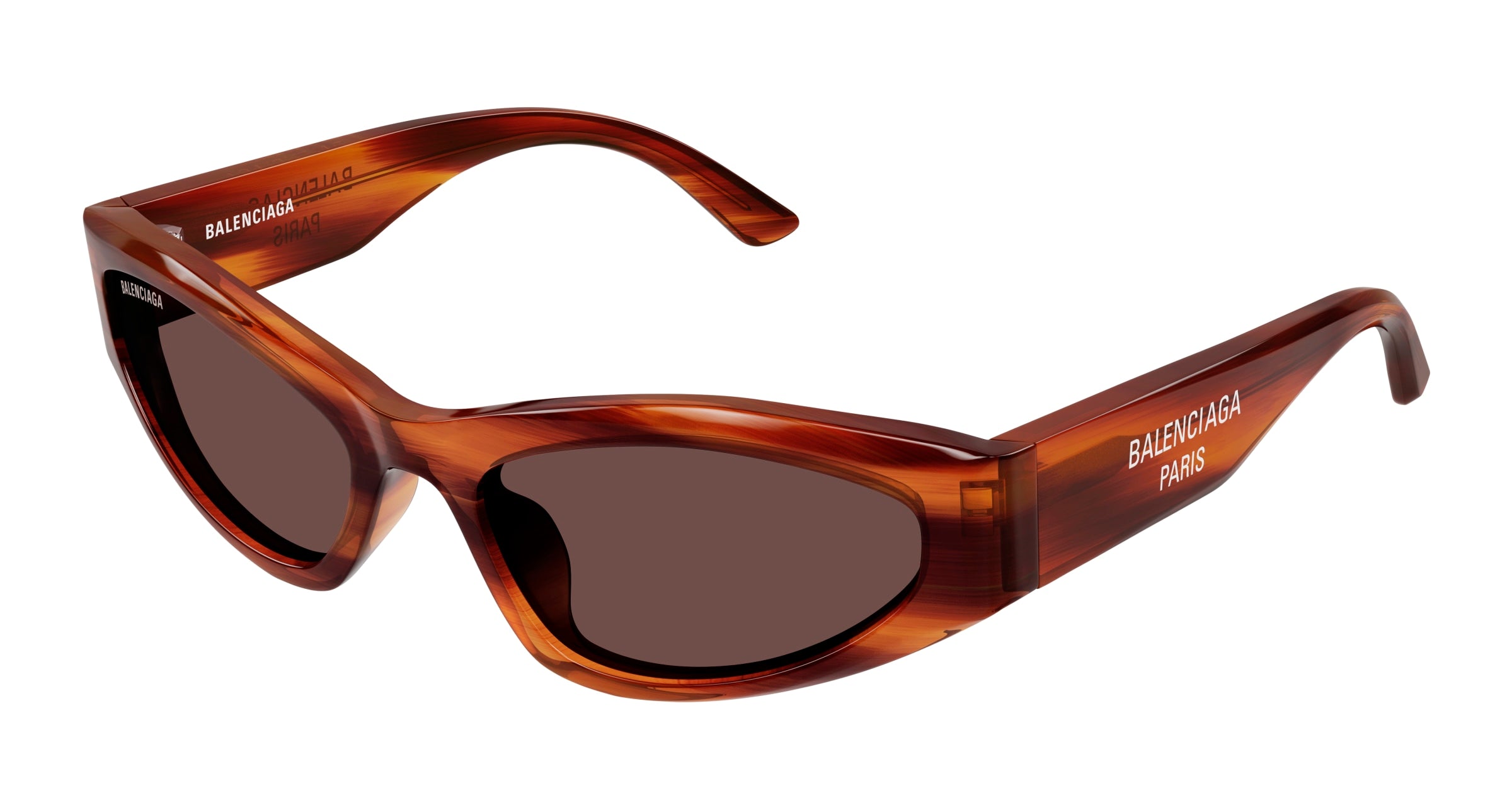 Balenciaga Donna Bb0387S 002 Occhiali Da Sole Acetato Havana Marrone Geometrica