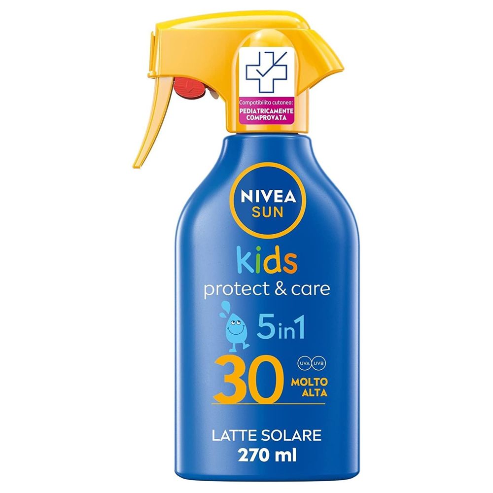 Nivea Sun Spray Solare Kids Protect & Care FP30 270 ml, Crema solare p