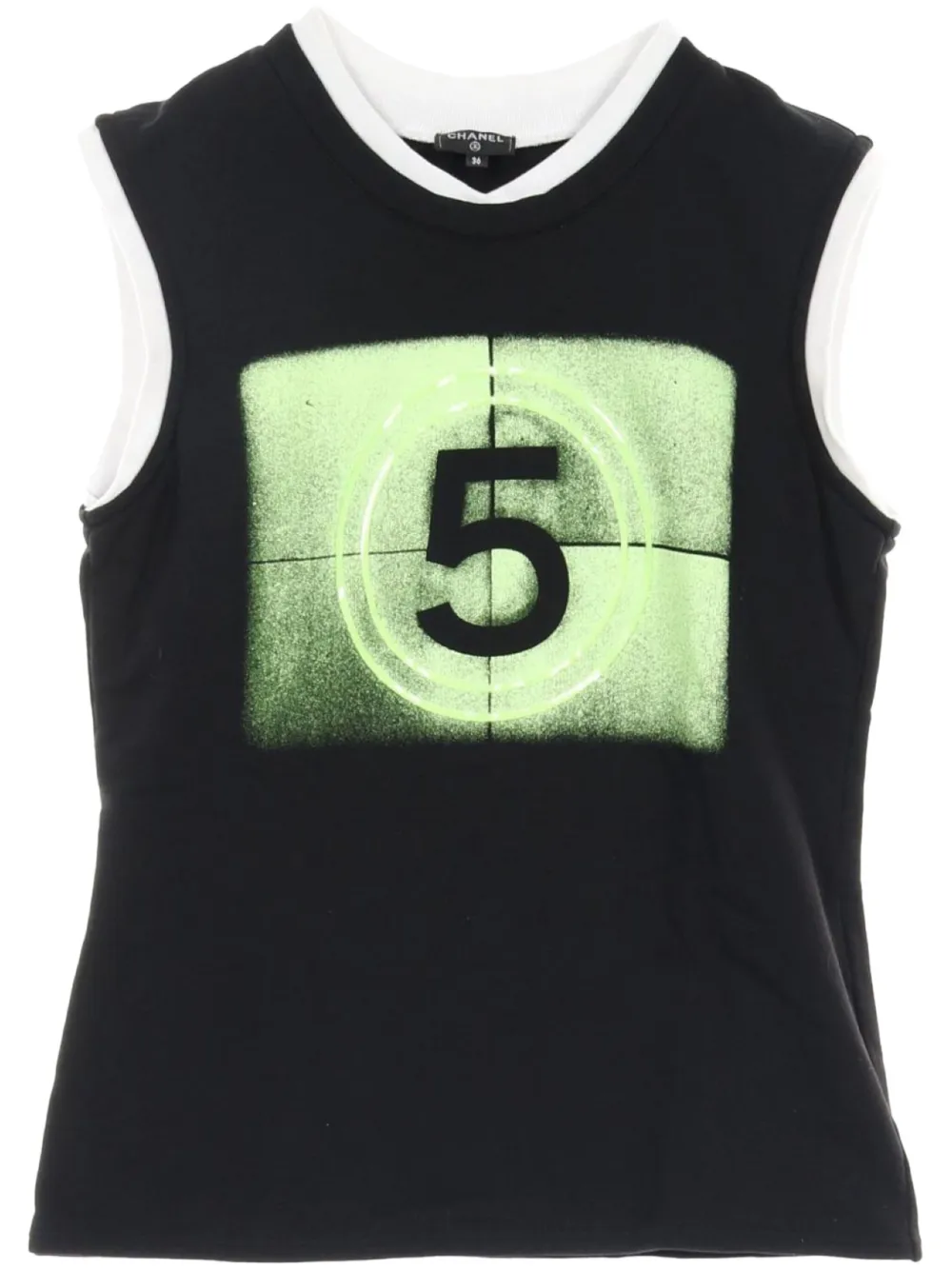 CHANEL Pre-Owned 1986-1988 No.5-print tank top - Nero