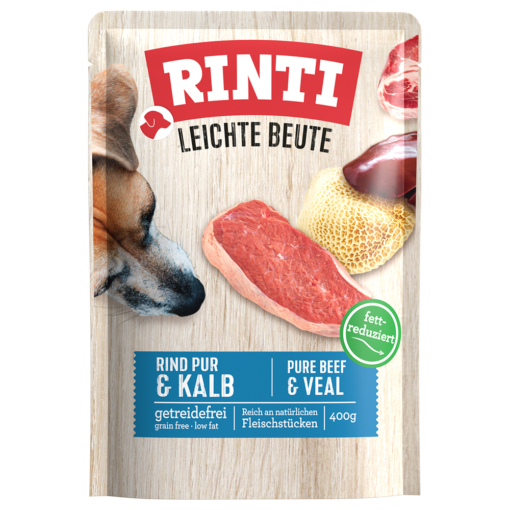RINTI Leichte Beute 10 x 400 g umido cane - Manzo puro & Vitello