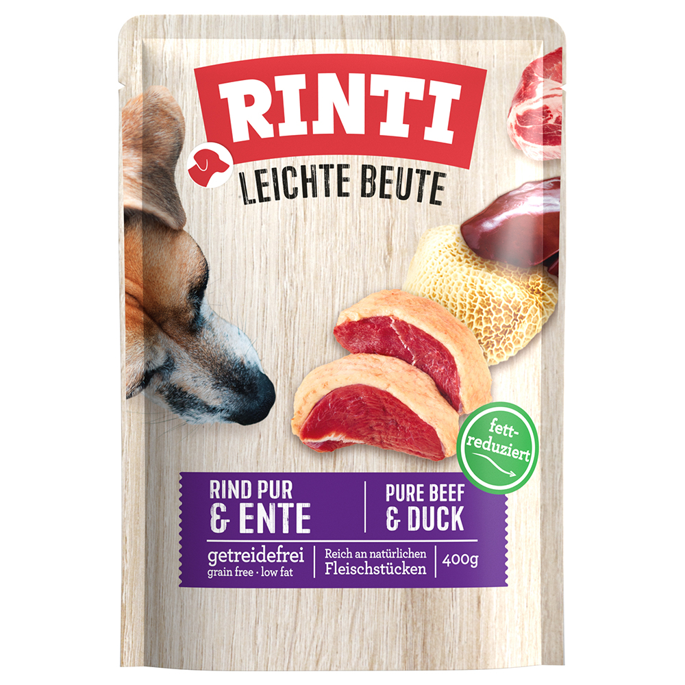RINTI Leichte Beute 10 x 400 g umido cane - Manzo puro & Anatra
