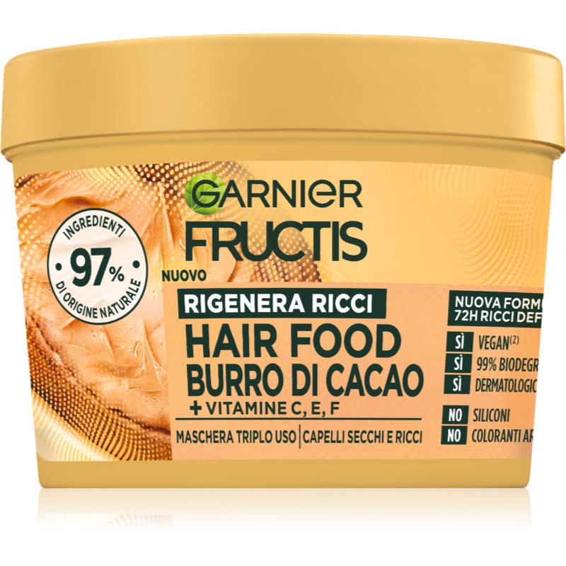 Garnier Fructis Burro Di Cacao Maschera Rigenerante Per Capelli Secchi 390 Ml