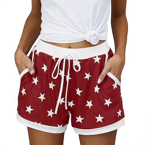 Per donna Taglie UE / USA Pigiami Pantaloni da pista Pantaloncini larghi Athleisure Scarpe sportive Breve Vita normale Stella Tasche Stampe Di base Al