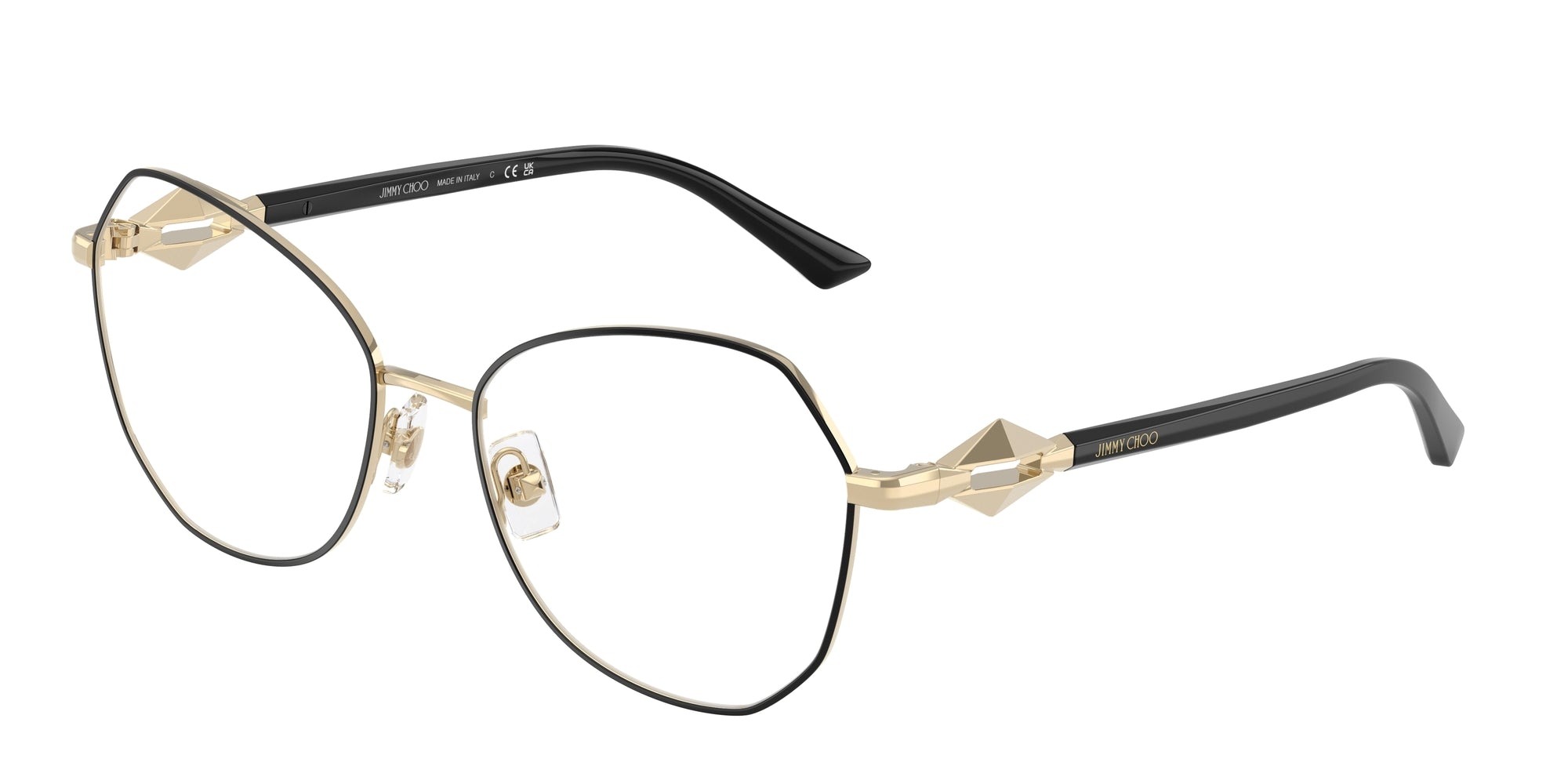 Jimmy Choo Donna Jc2011  3010 Montature Da Vista Metallo Oro Trasparente Rotonda Normale
