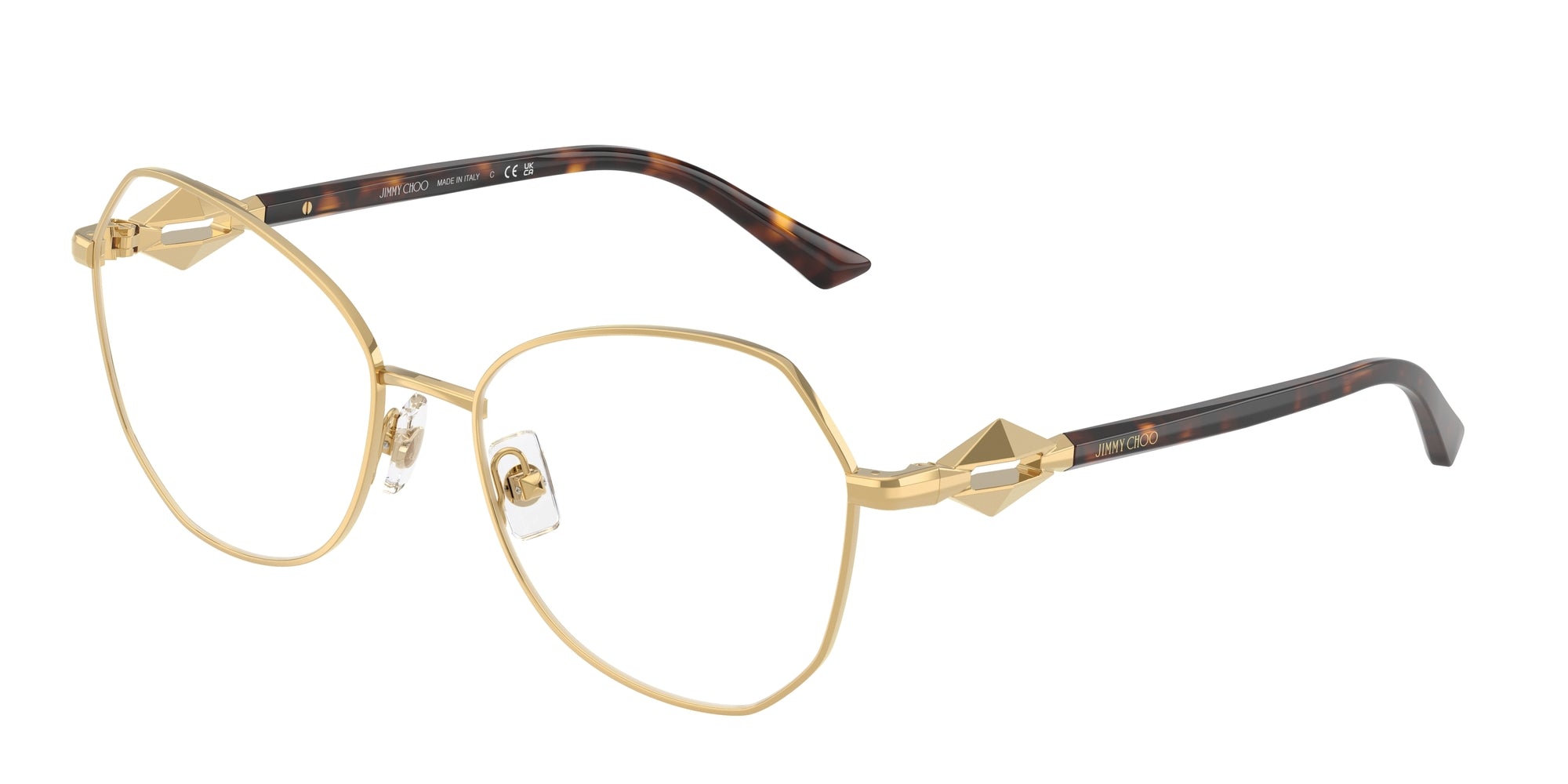 Jimmy Choo Donna Jc2011  3023 Montature Da Vista Metallo Oro Trasparente Rotonda Normale