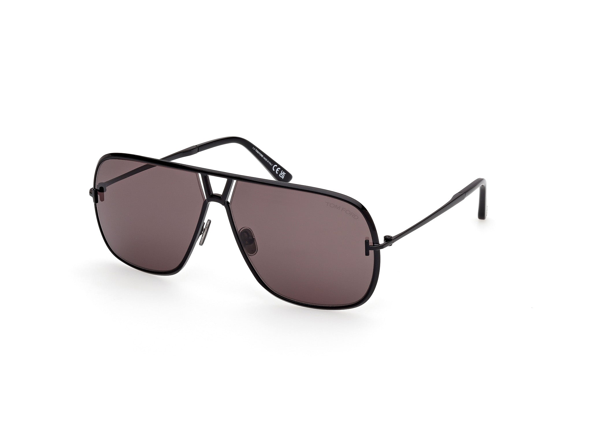 Tom Ford Uomo Ft1204 Stavros 01A Occhiali Da Sole Metallo Nero Fumo Squadrata Normale