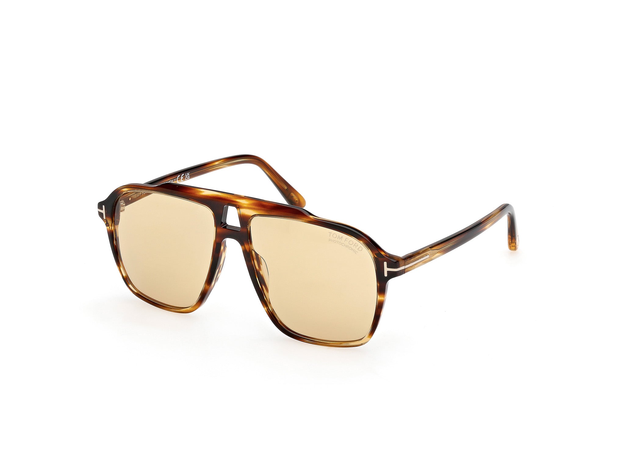 Tom Ford Uomo Ft1209 Autari 56E Occhiali Da Sole Acetato Havana Marrone Squadrata Fotocromatiche