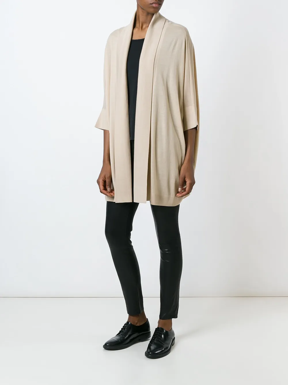 Ralph Lauren Collection fold quarter sleeve draped cardigan coat - Toni neutri