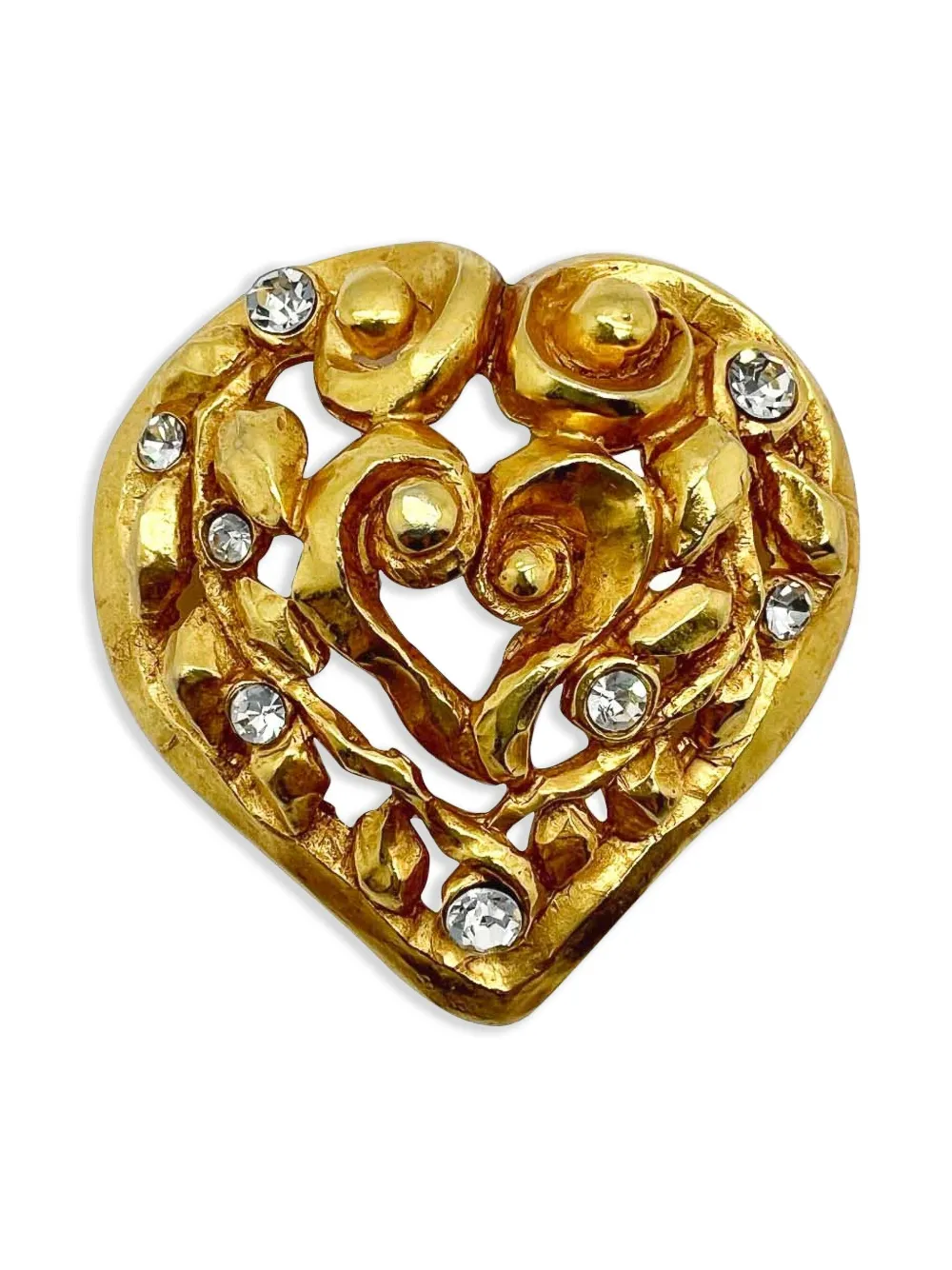 Christian Lacroix Pre-Owned Heart brooch - Oro