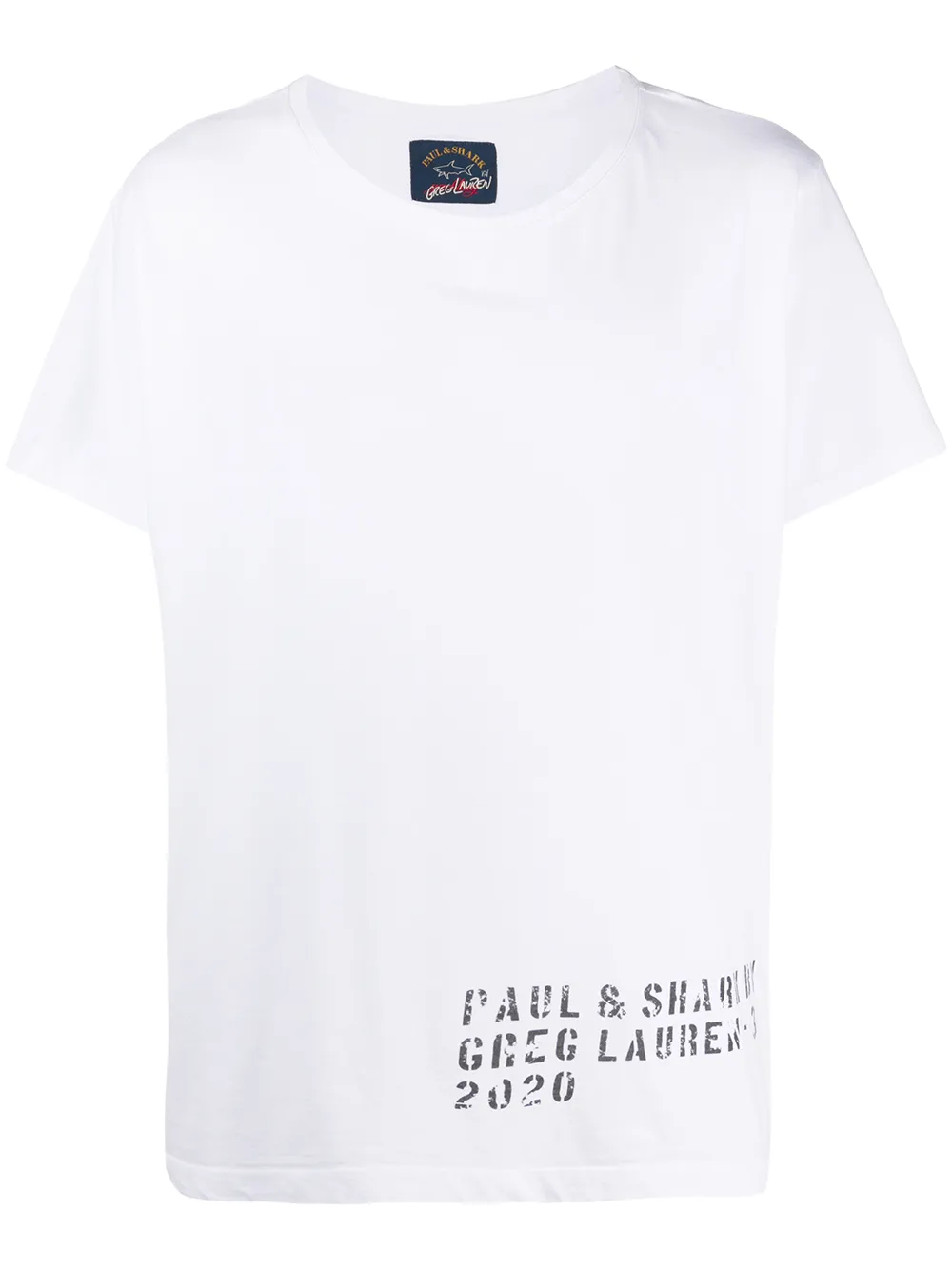 Greg Lauren X Paul & Shark T-shirt a girocollo con stampa - Bianco