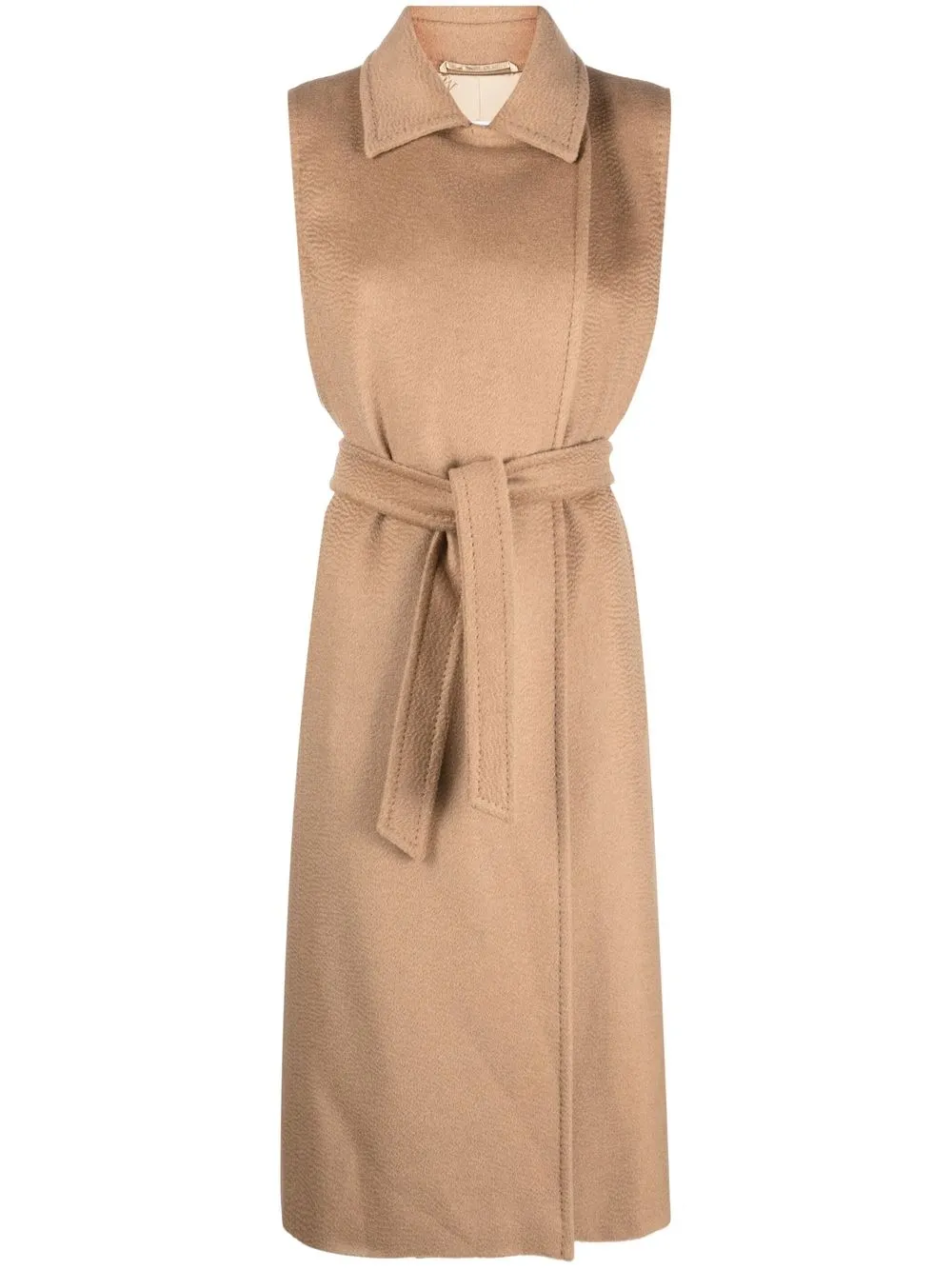 Max Mara Gilet Manuela con cintura - Marrone
