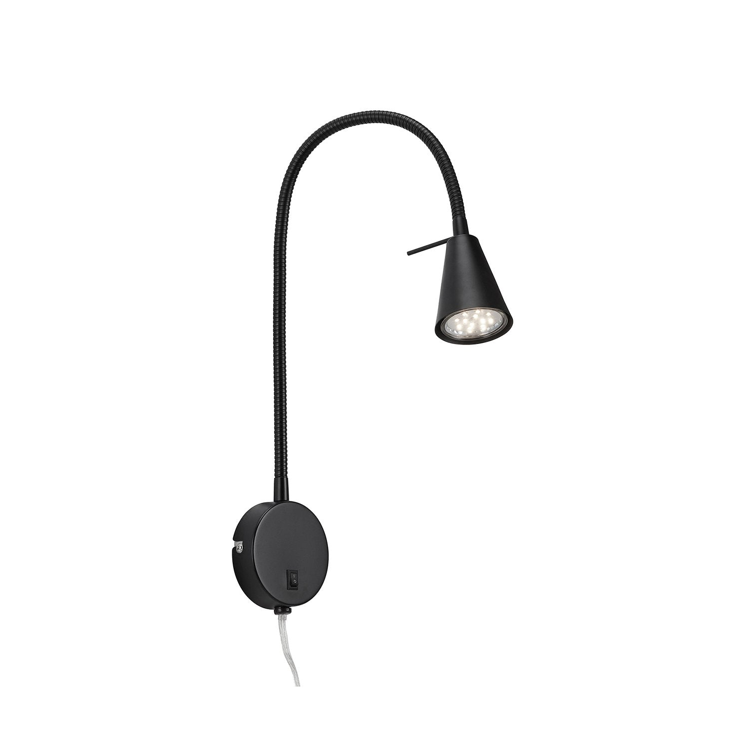 Applique contemporanea tusa metallo nero 1 luce gu10 3000k