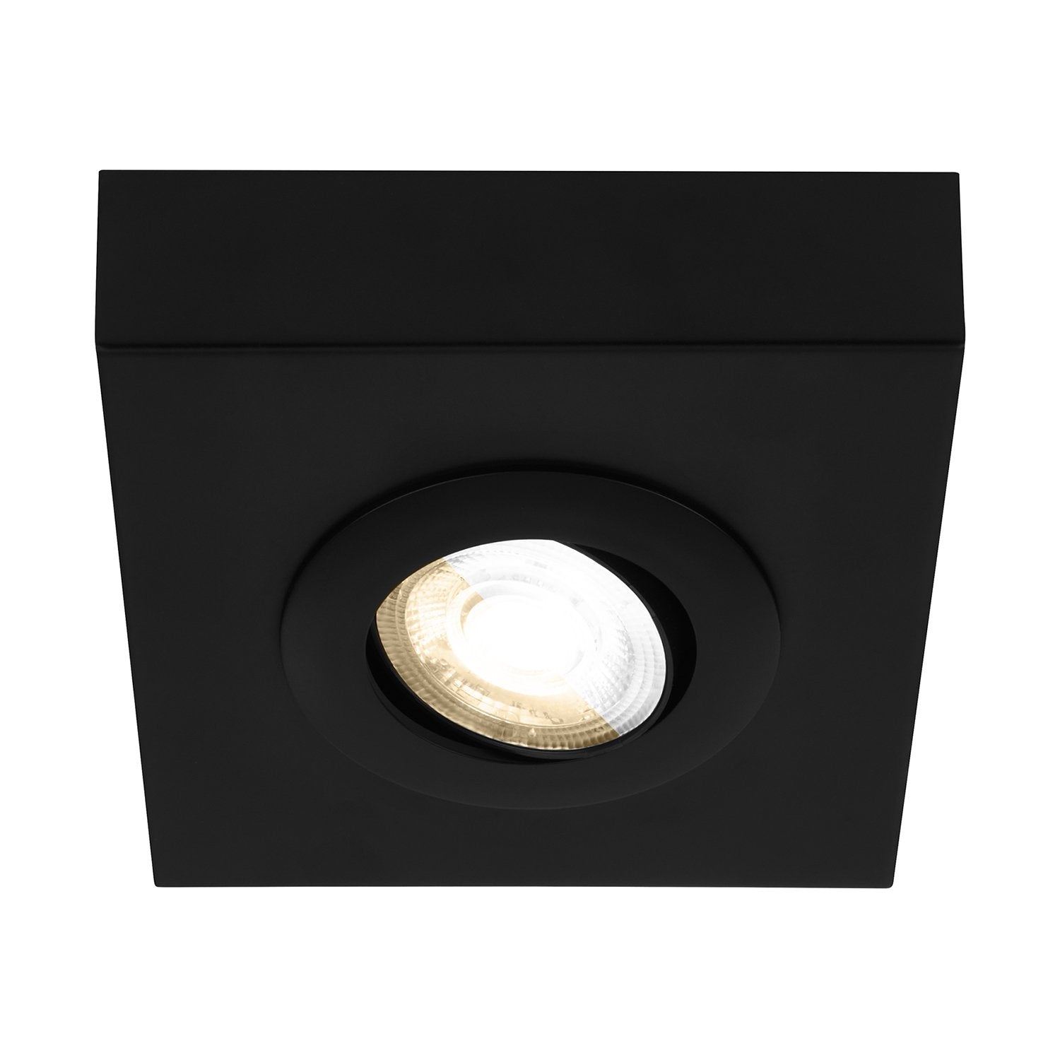 Plafoniera moderna hoka metallo nero led integrato 4w da 2700 a 4000k
