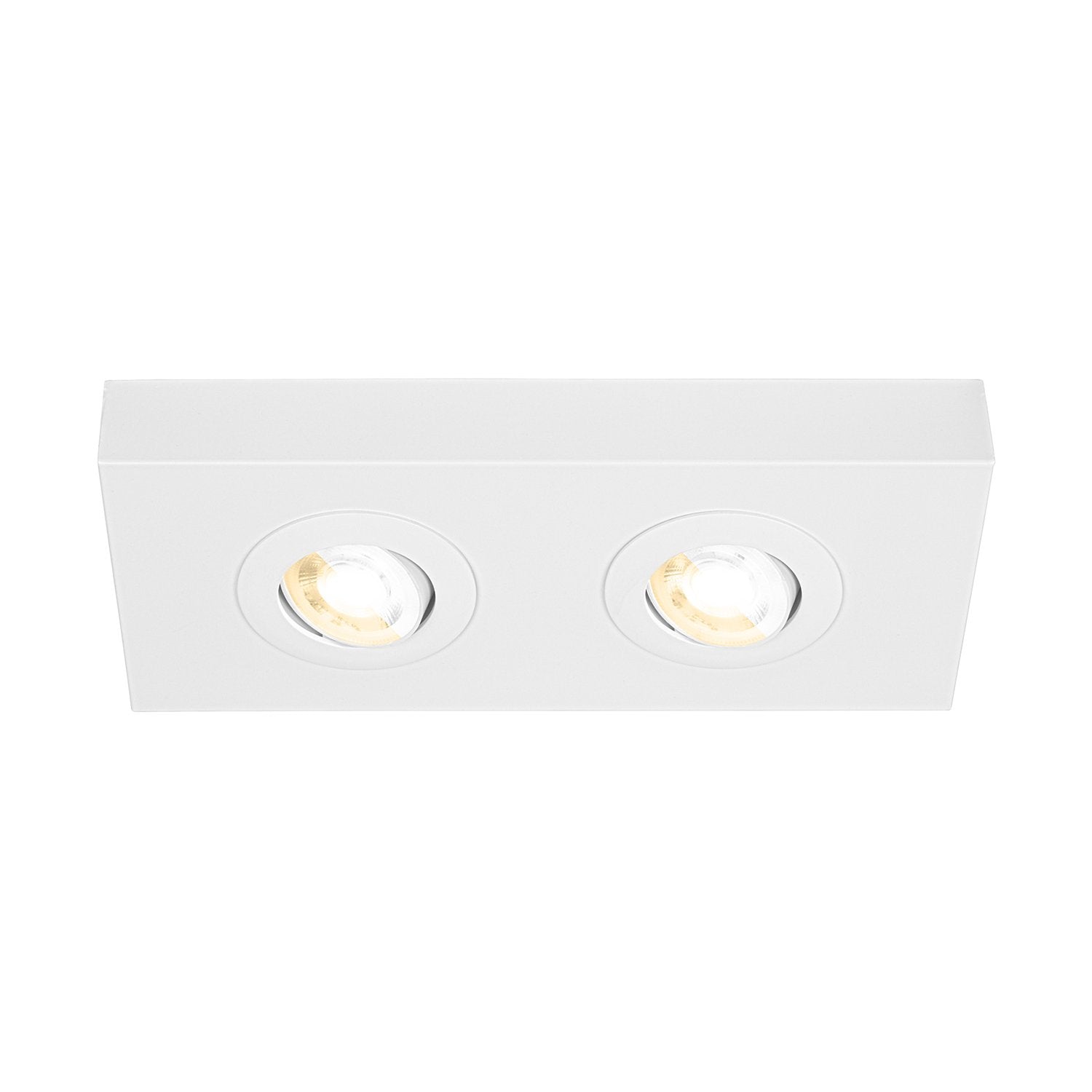 Plafoniera moderna hoka metallo bianco 2 led integrato 4w da 2700 a 4000k