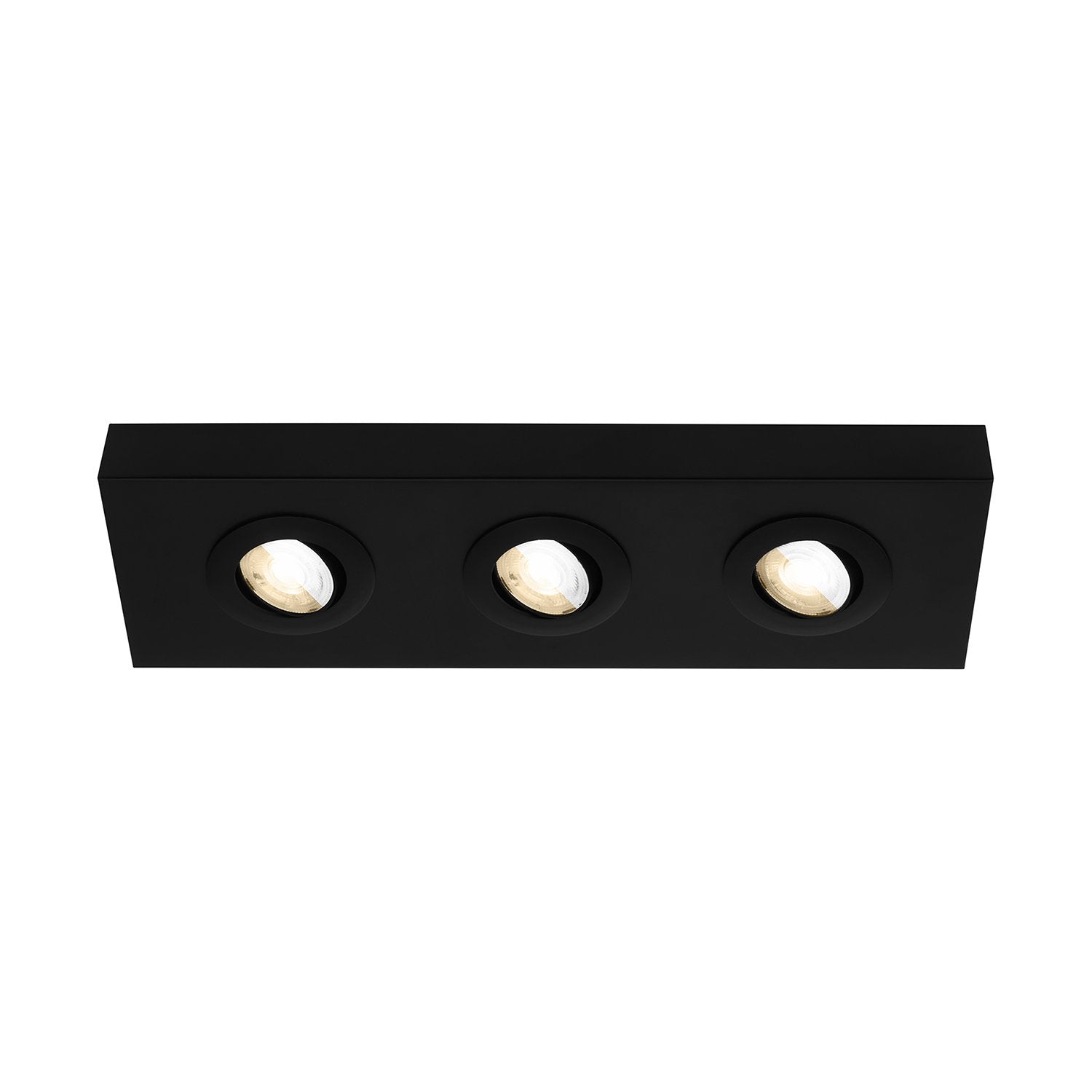 Plafoniera moderna hoka metallo nero 3 led integrato 4w da 2700 a 4000k