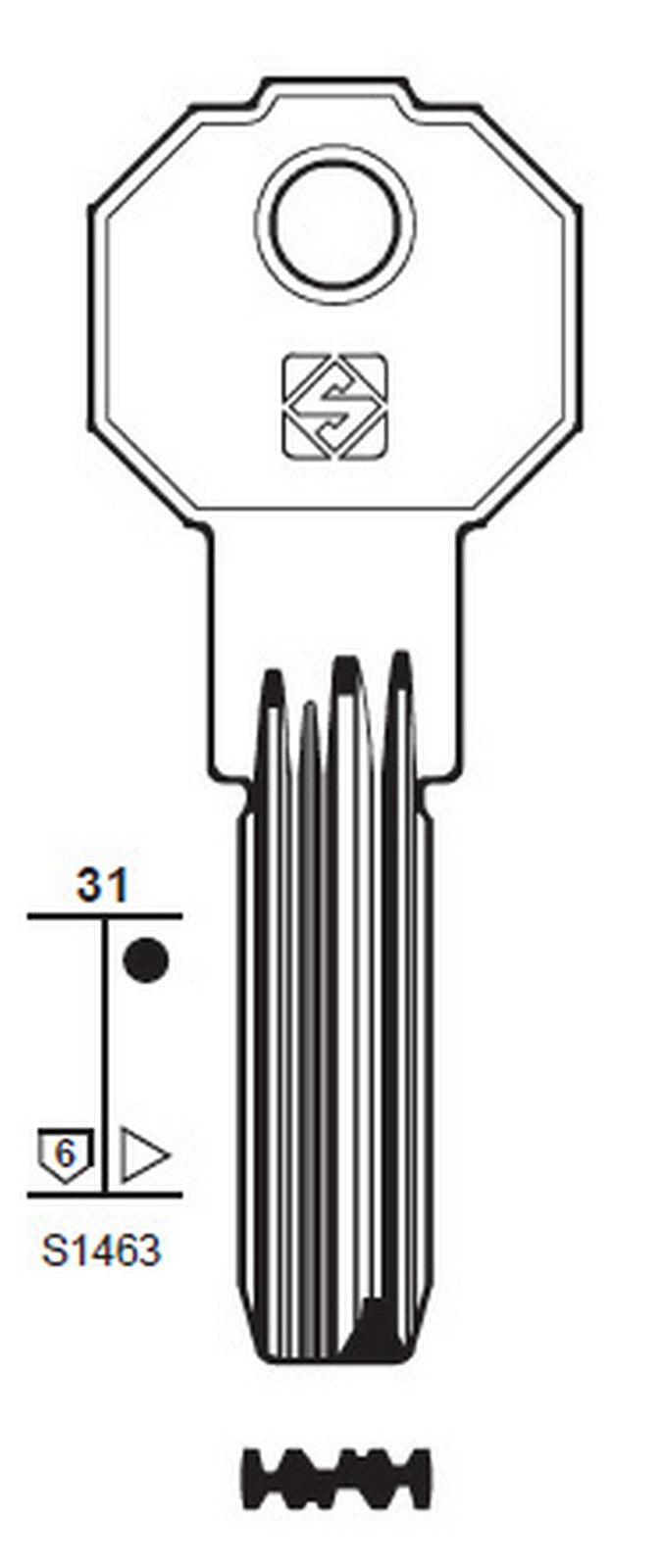 5pz chiavi punzonate silca pf21 olc gr.6 cod:ferx.94333