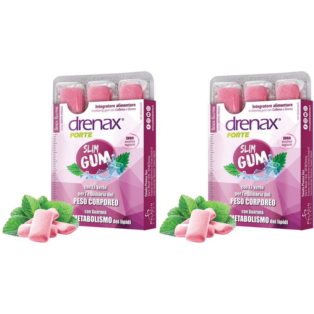 Drenax Slim Dimagrante 9 Gum Set da 2 2x9 pz Gomme masticabili
