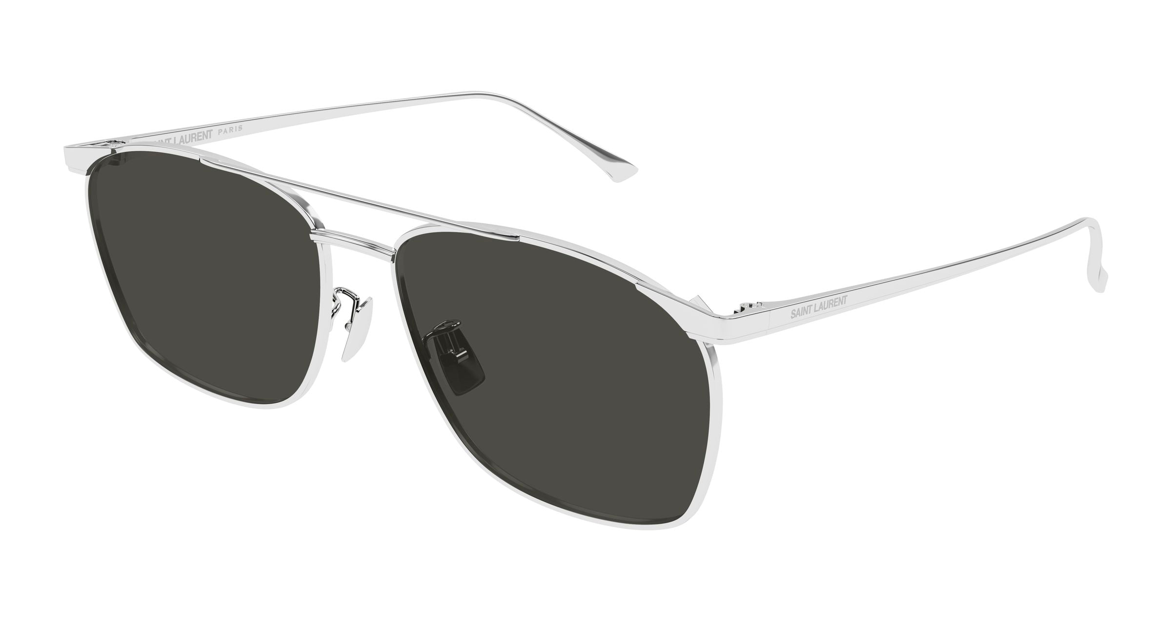 Saint Laurent Uomo Sl 796 Vincent 002 Occhiali Da Sole Metallo Argento Grigio Pilot