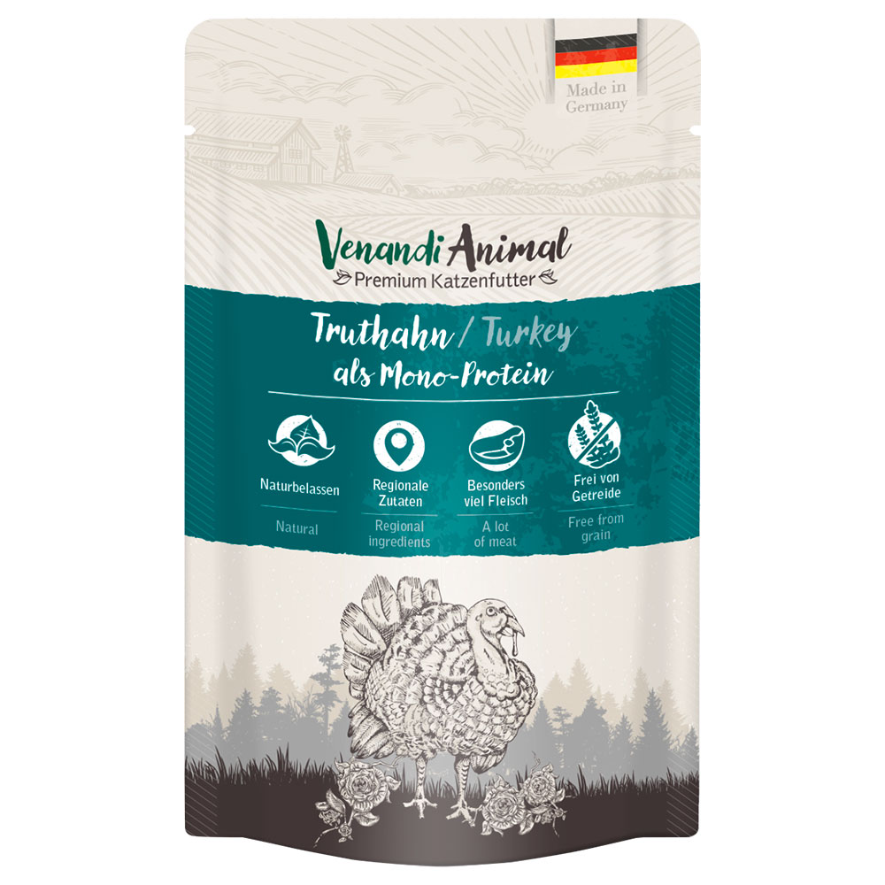 Venandi Animal Monoprotein 12 x 125 g umido gatto - Tacchino