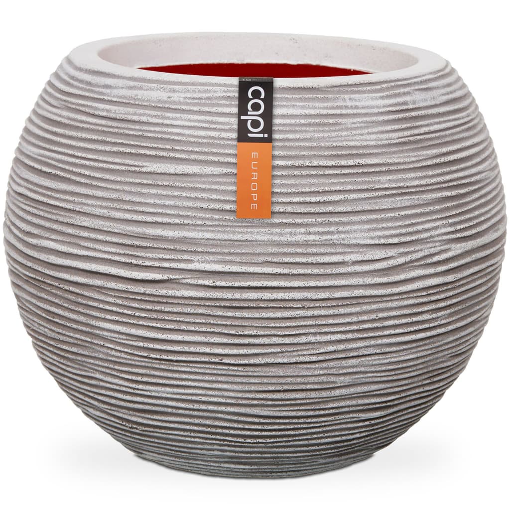 Capi vaso a sfera nature rib 40x32 cm avorio kofi270 cod mxl 81518