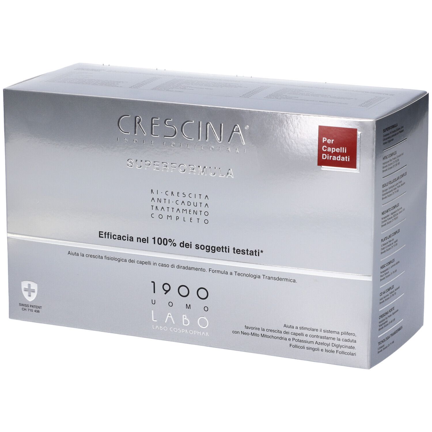 Crescina Isole Follicolari Super Formula 1900 Uomo Tc 20+20 Fiale 3,5