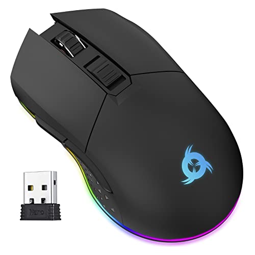 Klim Blaze - Mouse Gaming Wireless Rgb Ricaricabile + Sensore Ad Alta Precisione Con Batteria Di Lunga Durata + Regolabile Fino A 10000 Dpi + Modalità