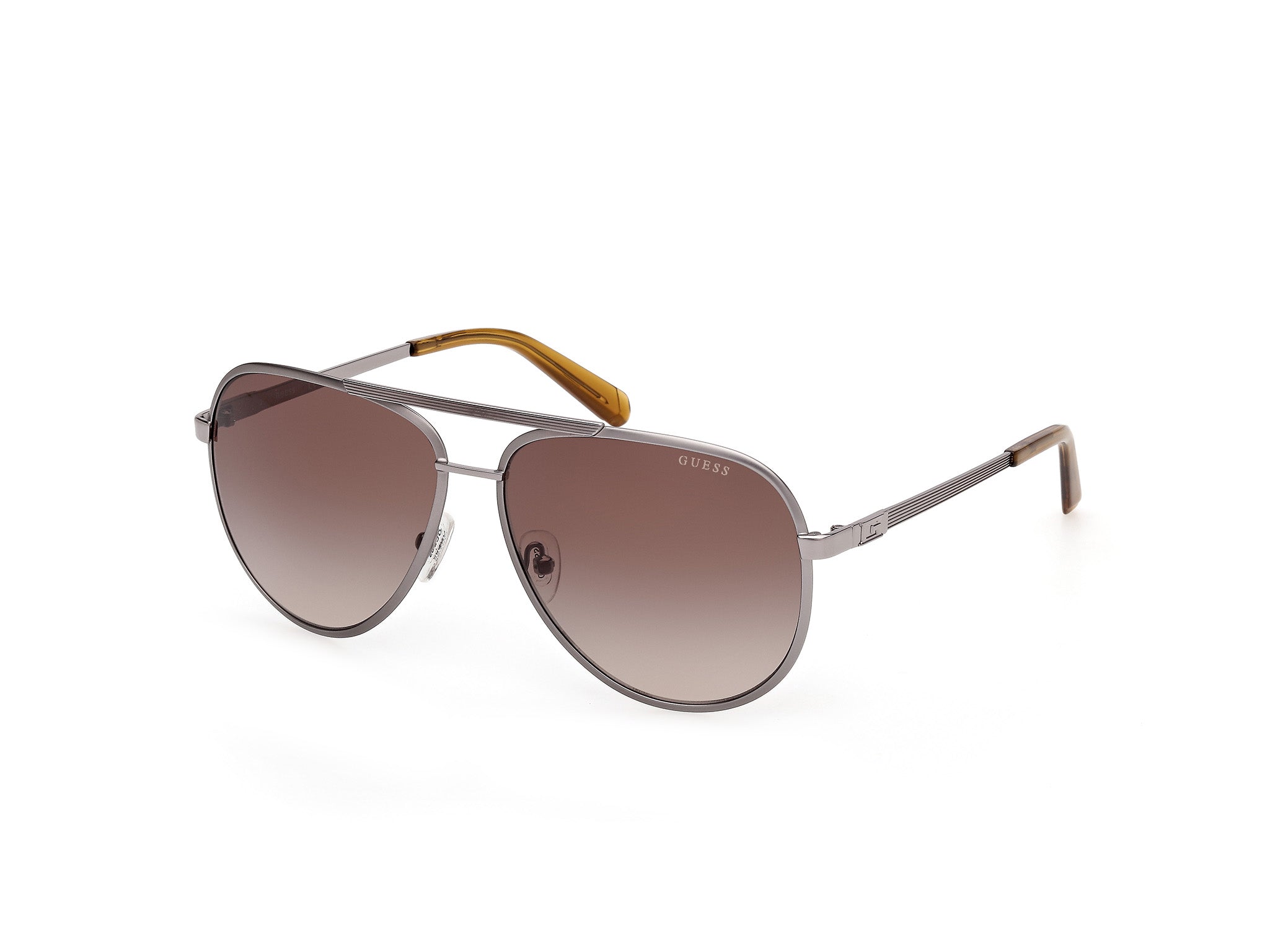 Guess Uomo Gu00209 09F Occhiali Da Sole Metallo Antracite Marrone Pilot Normale