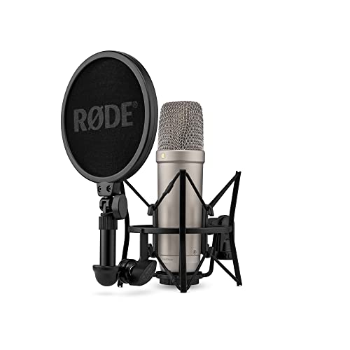 Røde Nt1 5Th Gen Silver Microfono A Condensatore Da Studio A Diaframma Largo Con Uscite Xlr E Usb, Supporto Antiurto E Filtro Antipop Per Musicale, Re