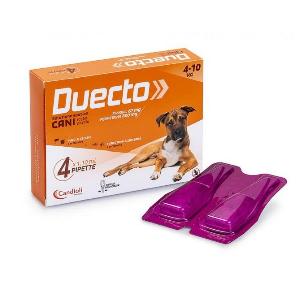 Candioli pharma duecto spot on 4 pipette per cani - 4 - 10 kg - antiparassitario per cani - spedizione gratis 1° ordine + scegli lo sconto bzr5 / bzr2