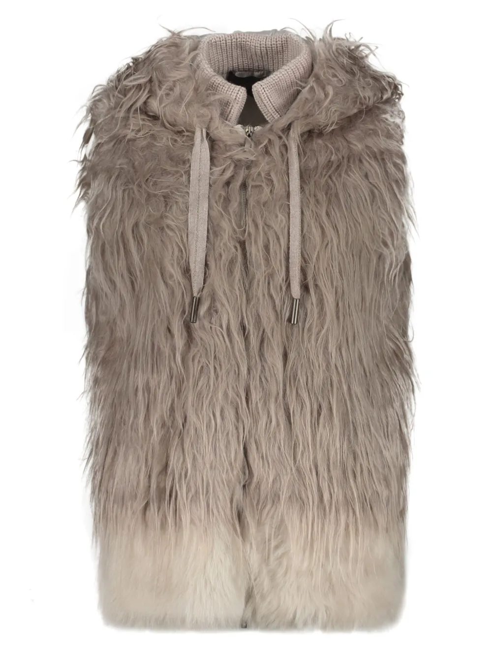 Lorena Antoniazzi alpaca fur vest - Toni neutri