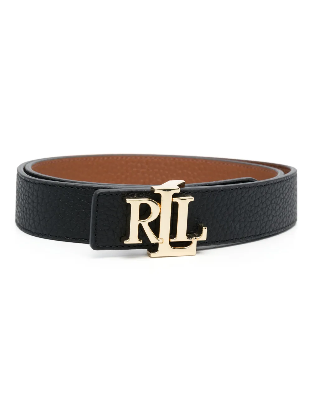 Lauren Ralph Lauren Cintura reversibile con fibbia logo - Nero