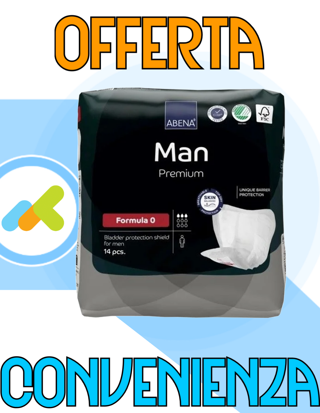 Abena Man Premium Formula 0 | Assorbenti Uomo | Per Piccole Perdite