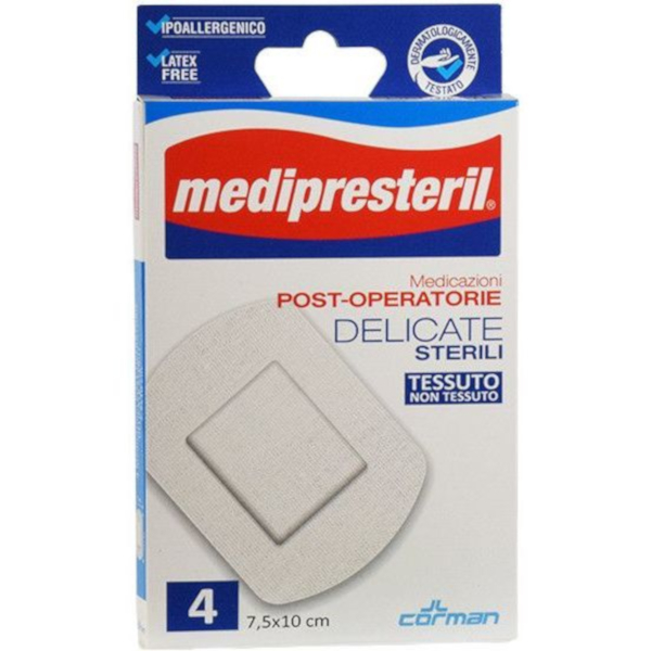 Medipresteril Medicazioni Post Operatorie Delicate Sterili 7,5x10cm 4 Pezzi