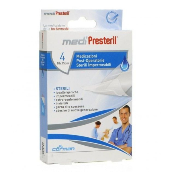 Medipresteril Medicazioni Post Operatorie Delicate Sterili 10x15cm 4 Pezzi