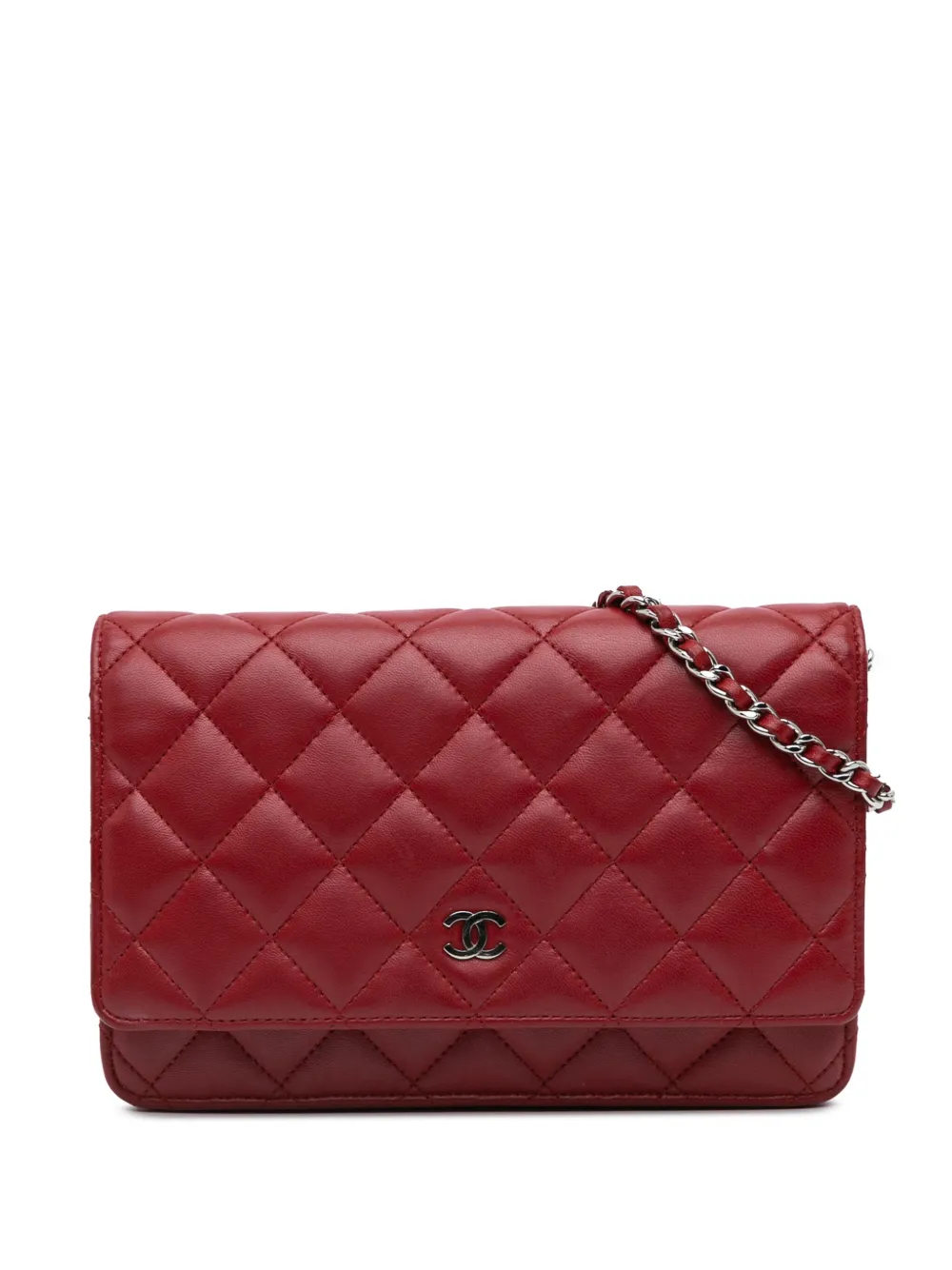 CHANEL Pre-Owned 2010-2011 Classic Lambskin Wallet on Chain crossbody bag - Rosso