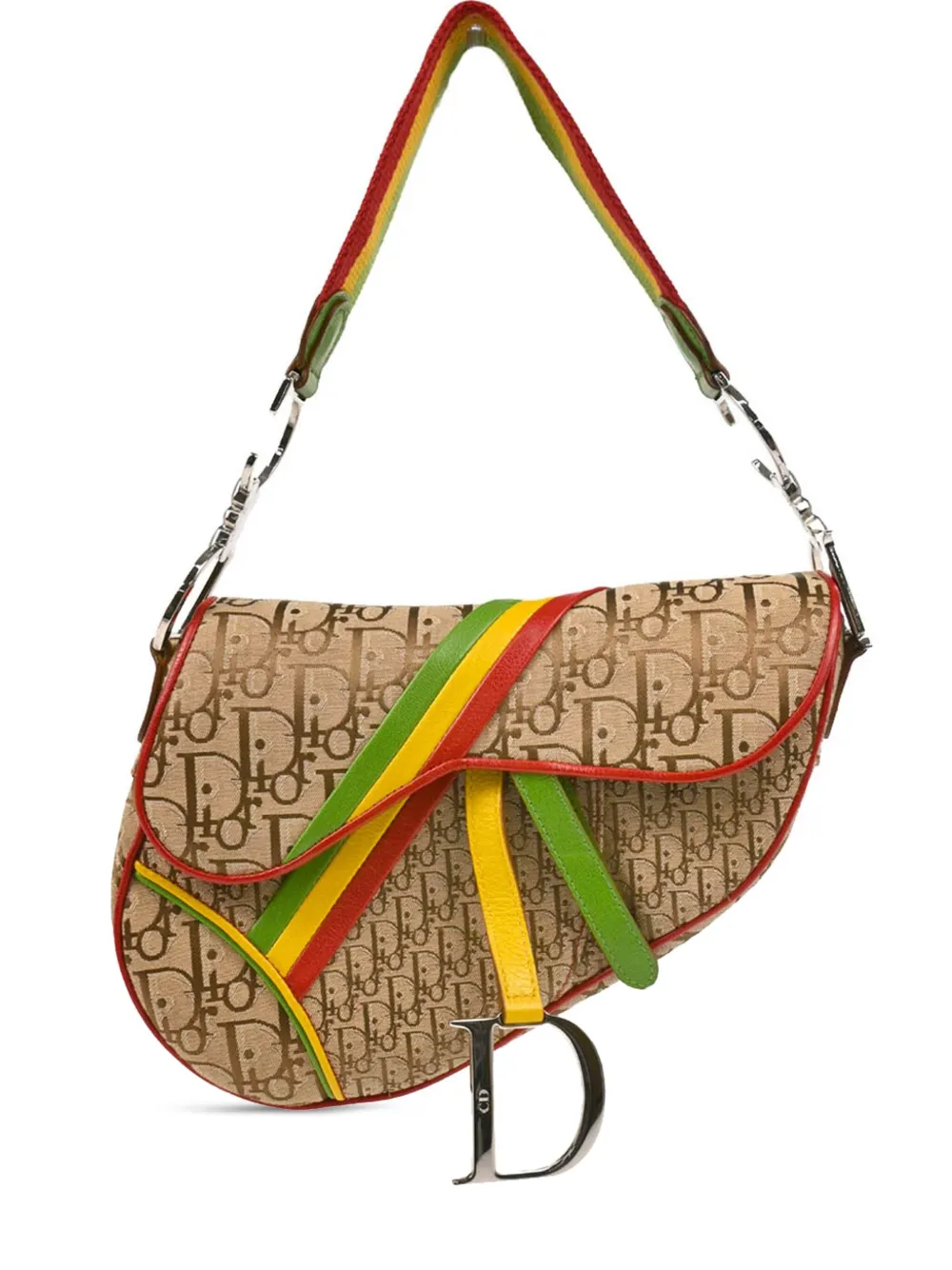 Christian Dior Pre-Owned Borsa a spalla Rasta Oblique Saddle 2004 - Toni neutri