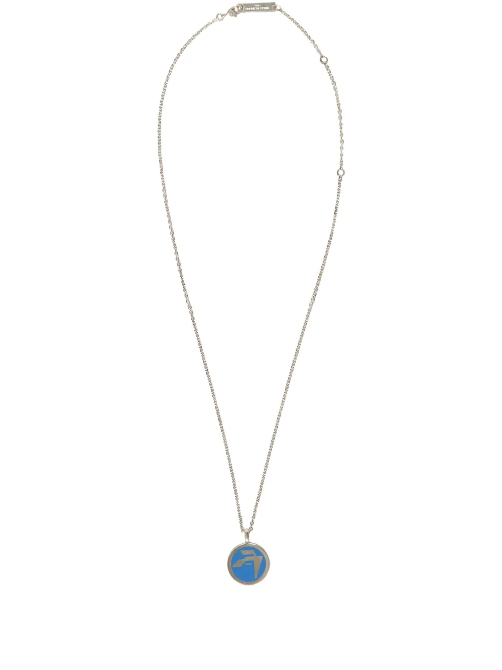 AMBUSH logo-embossed pendant necklace - Argento