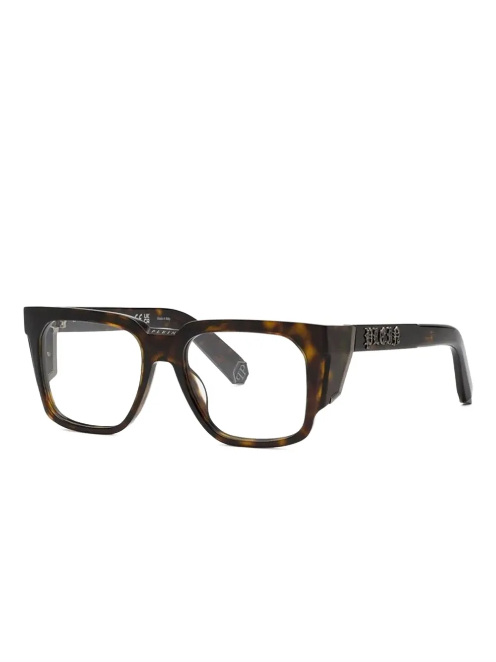 Philipp Plein Eyewear Occhiali con effetto tartarugato - Marrone