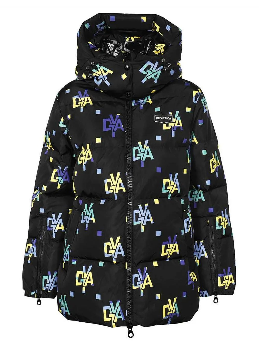 Duvetica monogram-print puffer jacket - Nero