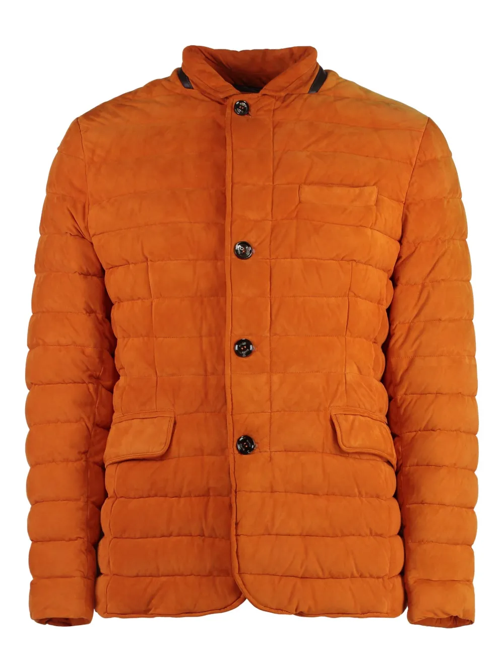 Moorer Zavyer leather padded jacket - Arancione
