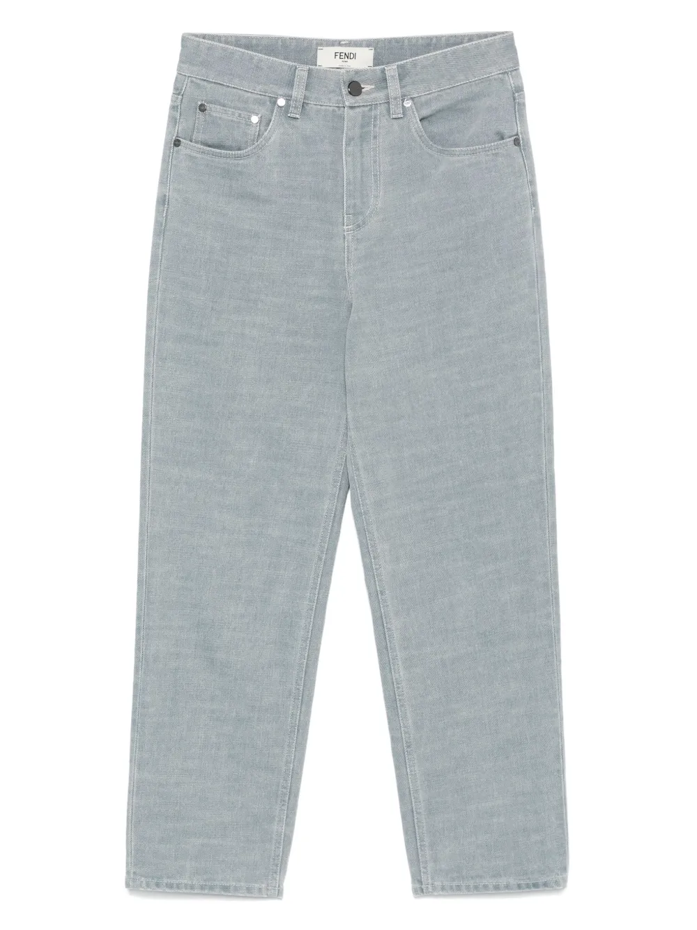 FENDI logo-embossed jeans - Blu