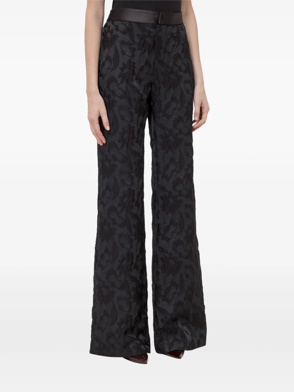 Alexis jacquard flared trousers - Nero