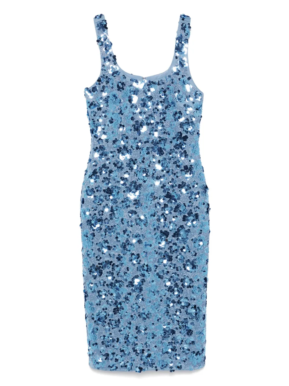 Michael Kors floral-embellished scuba midi dress - Blu