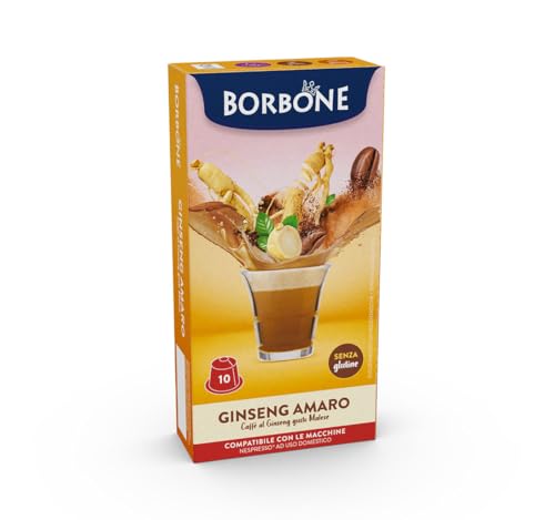 Caffè Borbone Ginseng Amaro - Senza Zuccheri Aggiunti - 10 Capsule - Compatibili Con Macchine Ad Uso Domestico Nespresso®*