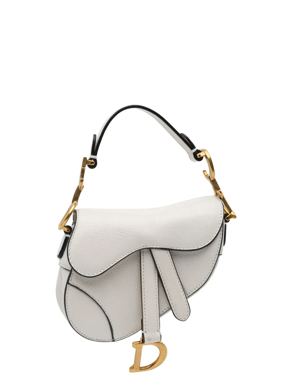 Christian Dior Pre-Owned 2021 Micro Goatskin Saddle satchel - Bianco