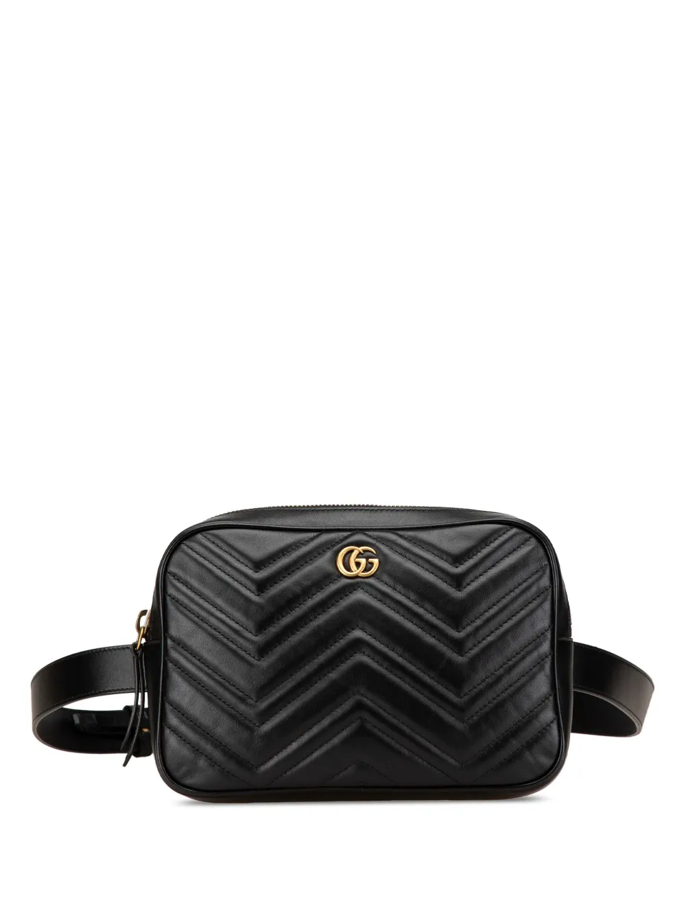 Gucci Pre-Owned 2000-2015 GG Marmont Matelasse Square Leather belt bag - Nero