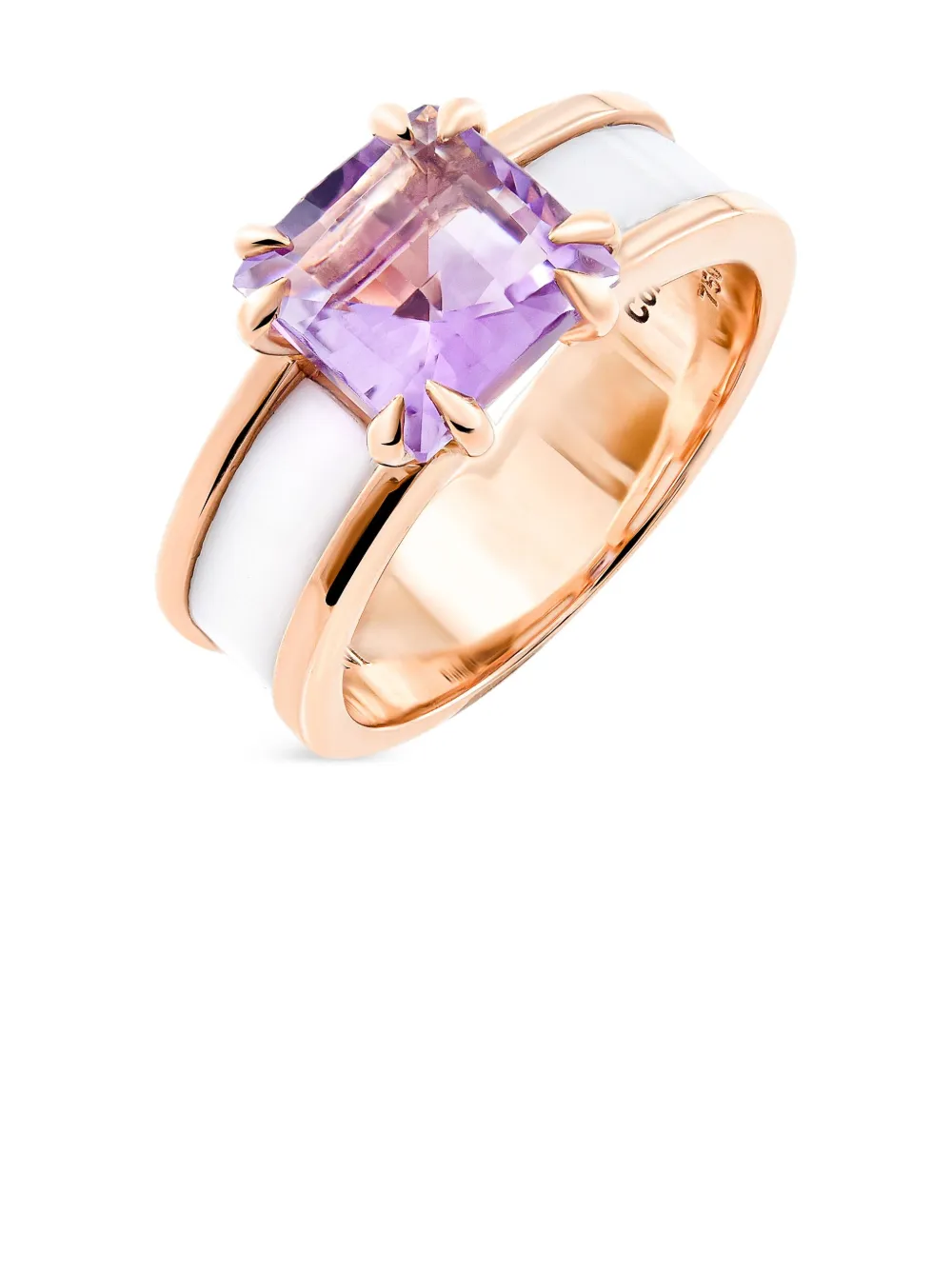Brumani 18K rose gold Color Hits amethyst and cachalong ring - Oro