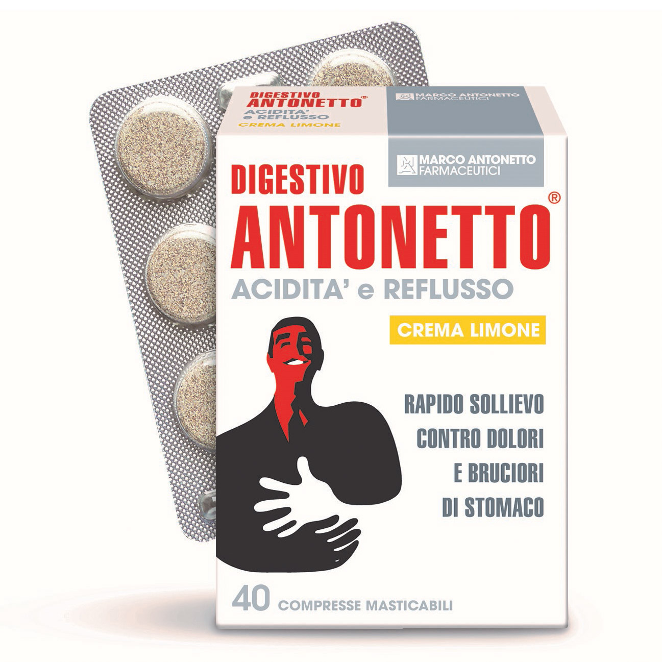 Digestivo Antonetto Acidita' E Reflusso Crema Limone 40 Compresse