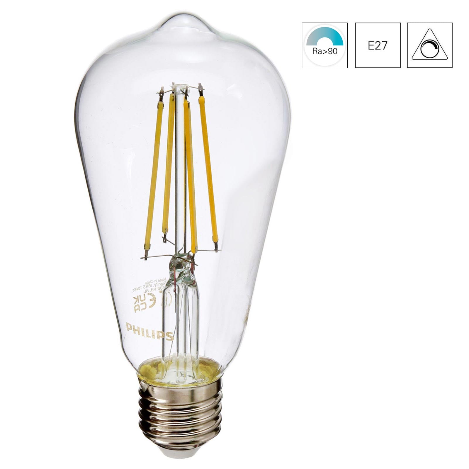 Lampadina vetro master value led 6w e27 dimmerabile luce decorativa 2700k pub bar pizzeria ra90 230v